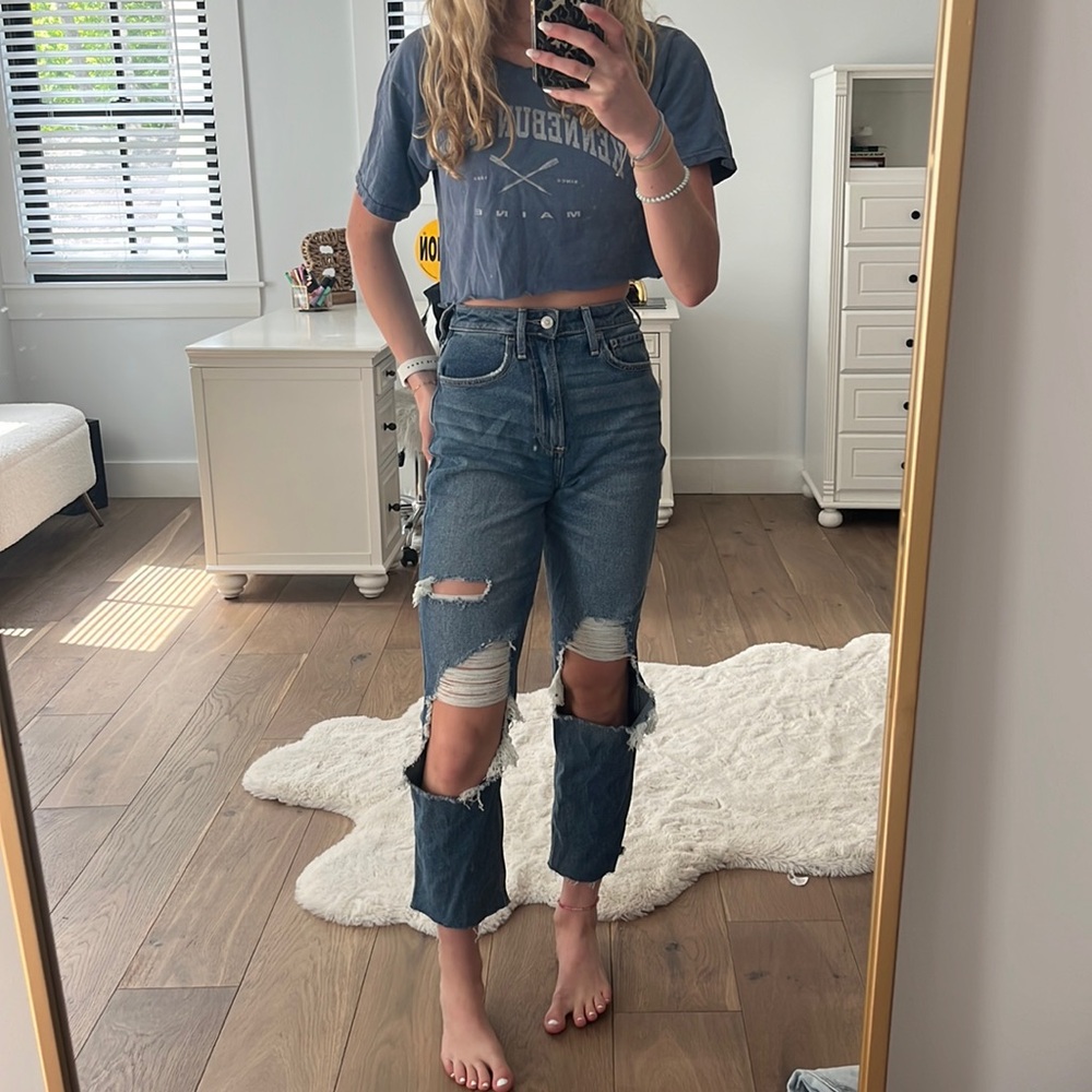 hollister curvy vintage straight jeans - size 23 - medium wash